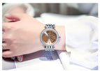GUOU Watch Fashion Exquisite Quartz Women Watches Top Luxury Band Silver Steel Bracelet Watch Women reloj mujer relogio feminino