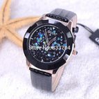9 Colors New Arrival GUOU Hongkong Brand Women Rhinestone Watches Austrian Crystal Ceramic Leather Band Women Dress Watch