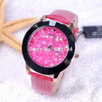 9 Colors New Arrival GUOU Hongkong Brand Women Rhinestone Watches Austrian Crystal Ceramic Leather Band Women Dress Watch