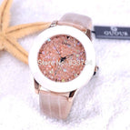 9 Colors New Arrival GUOU Hongkong Brand Women Rhinestone Watches Austrian Crystal Ceramic Leather Band Women Dress Watch