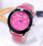 9 Colors New Arrival GUOU Hongkong Brand Women Rhinestone Watches Austrian Crystal Ceramic Leather Band Women Dress Watch