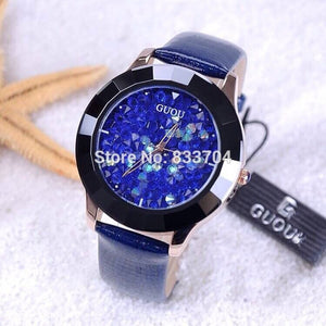 9 Colors New Arrival GUOU Hongkong Brand Women Rhinestone Watches Austrian Crystal Ceramic Leather Band Women Dress Watch