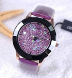 9 Colors New Arrival GUOU Hongkong Brand Women Rhinestone Watches Austrian Crystal Ceramic Leather Band Women Dress Watch