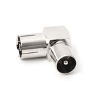 90 degree TV Aerial Cable Adapter RF Coaxial F Female to TV Male Plug to Female Socket