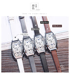GUOU Watch Men Fashion Unique Double Movement Double Dial Watches Luxury Leather Men Watch relogio masculino relojes para hombre