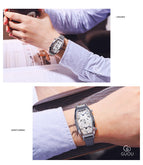 GUOU Watch Men Fashion Unique Double Movement Double Dial Watches Luxury Leather Men Watch relogio masculino relojes para hombre