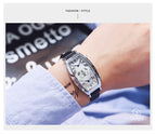 GUOU Watch Men Fashion Unique Double Movement Double Dial Watches Luxury Leather Men Watch relogio masculino relojes para hombre