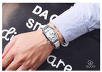 GUOU Watch Men Fashion Unique Double Movement Double Dial Watches Luxury Leather Men Watch relogio masculino relojes para hombre