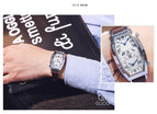 GUOU Watch Men Fashion Unique Double Movement Double Dial Watches Luxury Leather Men Watch relogio masculino relojes para hombre