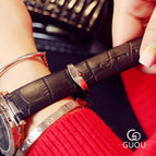 AAA Top Brand GUOU 3 Eyes Fashion Casual Dress Genuine Leather Quartz Watch Women Wristwatches Relogio Feminino Dropshipping