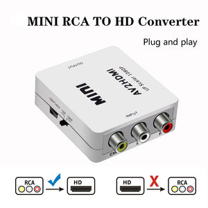 AV/RCA CVBS to HDMI-compatible 1080P Video Converter MINI AV2HDMI Adapter Converter Box For HDTV Projector Set top box DVD