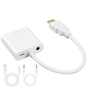 Antoksky HDMI to VGA Adapter Male To Famale Converter Adapter 1080P Digital to Analog Video Audio For PC Laptop Tablet