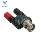 BNC Male to 4MM Twin Dual Binding Posts Banana Plug Jack Female Coaxial Adapter Connector BNC Male Terminals black & red RoHS