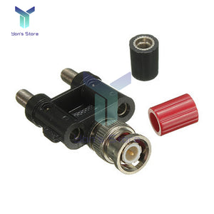 BNC Male to 4MM Twin Dual Binding Posts Banana Plug Jack Female Coaxial Adapter Connector BNC Male Terminals black & red RoHS