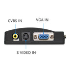 BNC to VGA Video Converter AV to VGA CVBS S video Input to PC VGA Out Adapter Converter Switch Box for PC MACTV Camera DVD DVR