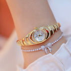 BS Brand Luxury Watches For Women Fashion Gold Luxury Diamond Female Quartz Clock Small Dial Ladies Wrist Watch