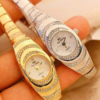BS Brand Luxury Watches For Women Fashion Gold Luxury Diamond Female Quartz Clock Small Dial Ladies Wrist Watch