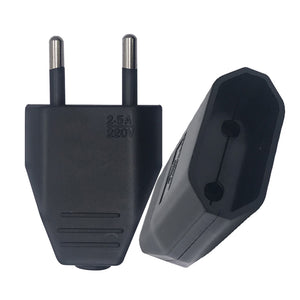 Black White 2.5A Korea Russia Germany EU Assemble Wiring Plug Power Cable Connector Female Male 2Pole Electrical Socket Plug