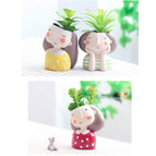 Bloem Planten Opslag Container Bloem Planter Bloempot Creëren Ontwerp Menselijk Gezicht Vaas Decor Schattige Pop Hars Bloempot wholesale bulk price