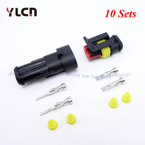 Brand New 10 Sets Kits 2 Pin Way Super Sealed Waterproof Electrical Wire Connector Plugs for car Factory Dirtect Sale