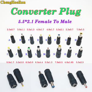 ChengHaoRan DC Power 5.5*2.1 female to 3.0*1.1 4.0*1.7 5.5*2.1 5.0*3.0 5.5*2.5 male plug Converter Laptop Adapter connector