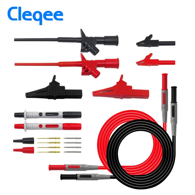 Cleqee P1600B 10-in-1 Electronic Specialties Test Lead kit Automotive Test Probe Kit Multimeter probe leads kit Banana plug