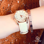 Cute Purple Dial GUOU Quartz Watches 2019 New Style Women Top Brand Dress Female Clock Hot reloj mujer
