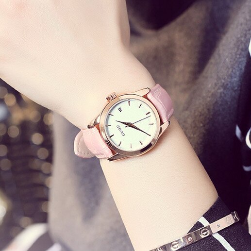 Cute Purple Dial GUOU Quartz Watches 2019 New Style Women Top Brand Dress Female Clock Hot reloj mujer