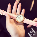 Cute Purple Dial GUOU Quartz Watches 2019 New Style Women Top Brand Dress Female Clock Hot reloj mujer
