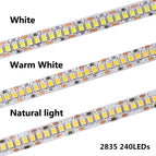 DC 12V LED Strip Light SMD 2835 Waterproof LED Strip AC 220V 5m 60Leds 120Leds 240Leds 12 V Lamp Tape Flexible Tape Ribbon Lamp