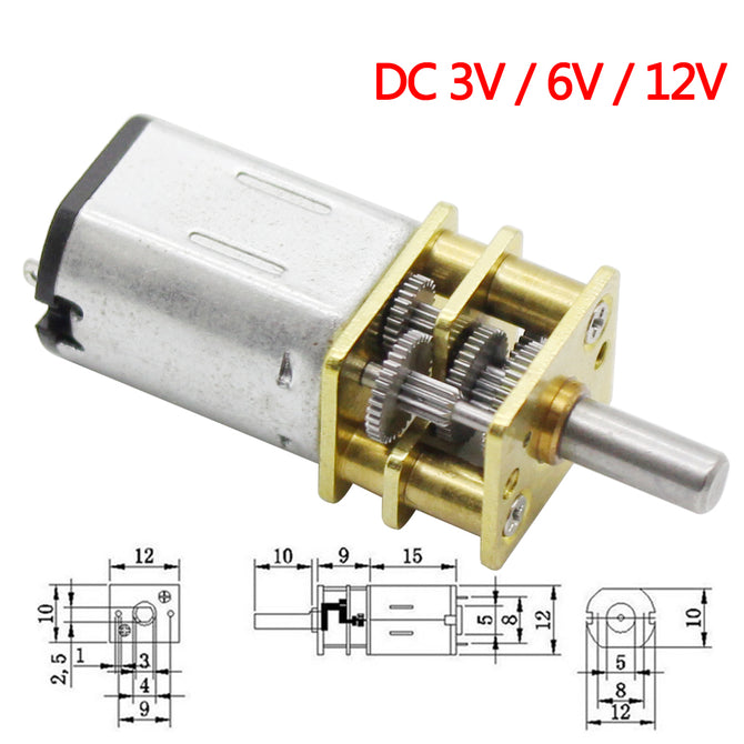DC 3V/6V/12V N20 Mini Micro Metal Gear Motor with Gearwheel DC Motors 15/30/50/60/100/200/300/500/1000RPM