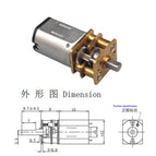DC 3V/6V/12V N20 Mini Micro Metal Gear Motor with Gearwheel DC Motors 15RPM 30RPM 50RPM 60RPM 100RPM 200RPM 300 500 600 1000RPM