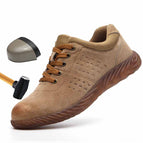 DEWBEST Genuine Leather Safety Work Boots Crazy Fashion Leather Martin Boots Men Fashion Desert Boots Popular High Top Leather