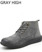 DEWBEST Genuine Leather Safety Work Boots Crazy Fashion Leather Martin Boots Men Fashion Desert Boots Popular High Top Leather