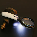Double Lens Lighted Magnifying Glass Handheld Mini Pocket Microscope Reading Jewelry Loupe Magnifiers With 3LED Portable Tool