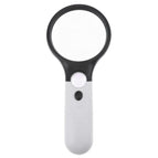 Double Lens Lighted Magnifying Glass Handheld Mini Pocket Microscope Reading Jewelry Loupe Magnifiers With 3LED Portable Tool