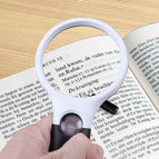 Double Lens Lighted Magnifying Glass Handheld Mini Pocket Microscope Reading Jewelry Loupe Magnifiers With 3LED Portable Tool