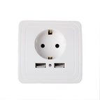 Dual USB Port 5V 2A Electric Wall Charger Adapter EU Plug Socket Power Charging Outlet