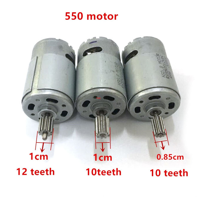 EBOWAN Children's car motor DC 6V 12V Electric 550 Motor for Remote control Car 10 teeth/12 teeth