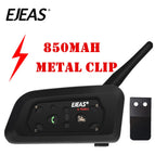 EJEAS V6 Pro Intercom Helmet Bluetooth Headset 850mAh Intercomunicador Microphone Metal Clamp MP3 GPS 1200m For 6 Riders
