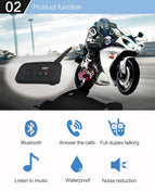 EJEAS V6 Pro Intercom Helmet Bluetooth Headset 850mAh Intercomunicador Microphone Metal Clamp MP3 GPS 1200m For 6 Riders