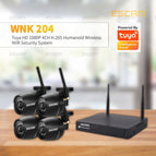 ESCAM WNK204 2MP 1080P Tuya 4CH Wireless WIFI IP Camera NVR Kit AI Humanoid Tracking Outdoor Water-proof CCTV Monitor wholesale bulk price