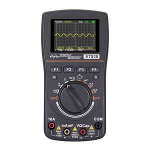ET828 Intelligent Digital Oscilloscope Auto Range Graphical Multimeter 2.4" Screen 1MHz 2.5MSPS Waveform for Electronic Test