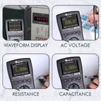 ET828 Intelligent Digital Oscilloscope Auto Range Graphical Multimeter 2.4" Screen 1MHz 2.5MSPS Waveform for Electronic Test