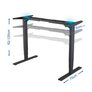 Electric Height Adjustable Standing Computer Desk Frame Three Stages Office Table Metal Electric Lift Desk Frame