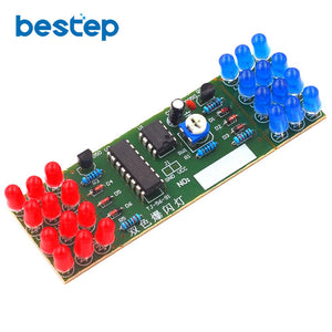 Electronic DIY Kit Red Blue Double Color Flashing Lights Strobe NE555 + CD4017 Electronic Practice Learning Kits Suite