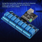 Ethernet Control Module Lan Wan Network Web Server Control Module RJ45 Port with 8-Channel Relay Control Module dual TCP Relays