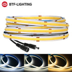 FCOB LED Strip Light 360 528 LEDs High Density Flexible FOB COB Led Lights RA90 Warm Nature Cool White Linear Dimmable DC12V 24V
