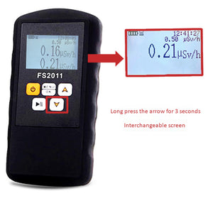 FS2011 Radiation Detector Geiger Counter Beta Gamma X-Ray with Alarm Marble Tester Tool LCD Display Radioactive Detector