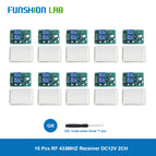 FUNSHION 433Mhz DC12V Universal Wireless Remote Switch Switch 2CH RF Relay Receiver Smart Home Automation Module For Garage Gate wholesale bulk price